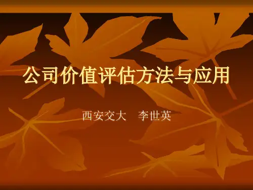 公司价值评估方法与应用教材.pptx
