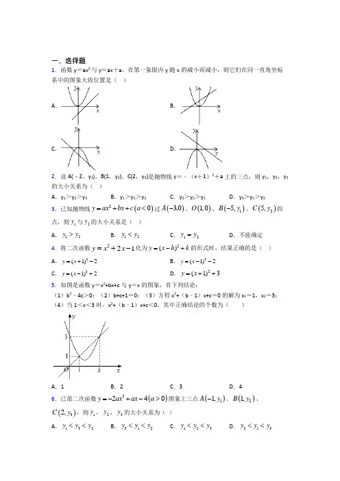 2021年九年级数学上册第二十二章《二次函数》知识点复习(提高培优)