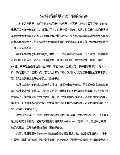 农杆菌感受态细胞的制备