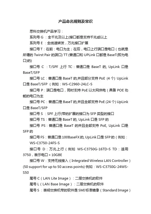 产品命名规则及常识