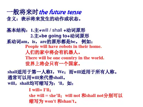 一般将来时态讲解(共25张PPT)