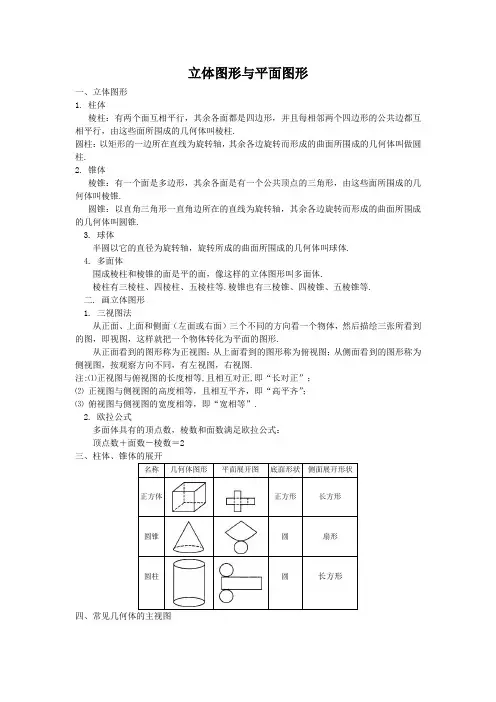 立体图形与平面图形 