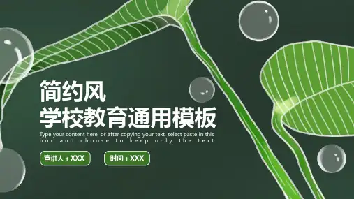 学校教育通用计划总结PPT模板
