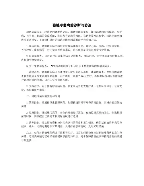 猪链球菌病的诊断与防治
