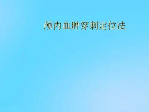 【优】颅内血肿穿刺定位法PPT资料