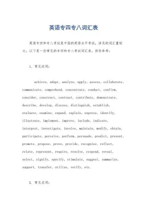 英语专四专八词汇表