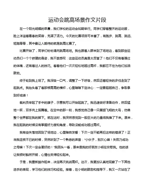 运动会跳高场景作文片段