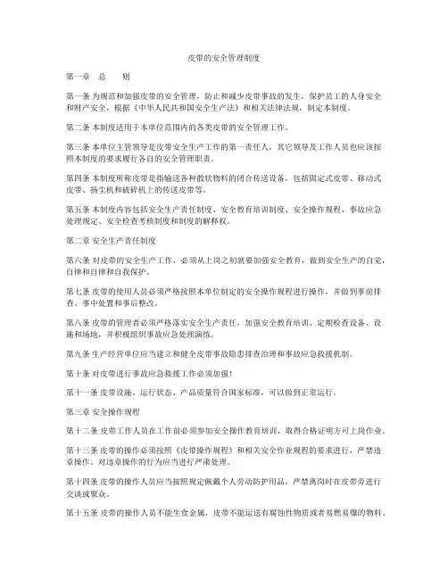 皮带的安全管理制度