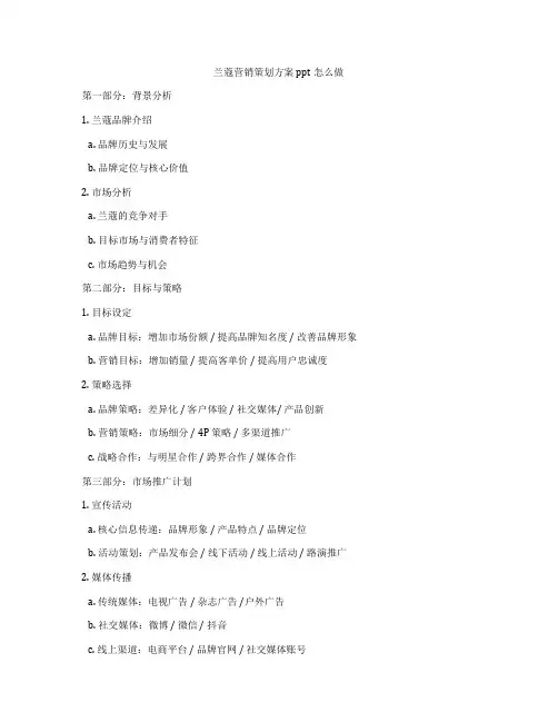 兰蔻营销策划方案ppt怎么做