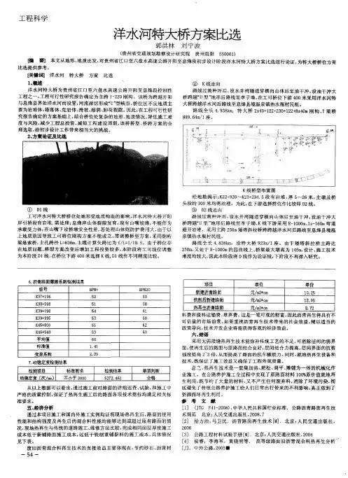 洋水河特大桥方案比选
