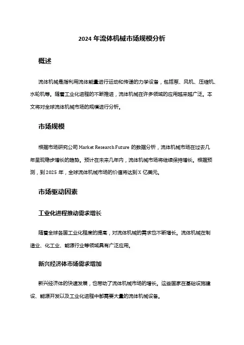 2024年流体机械市场规模分析
