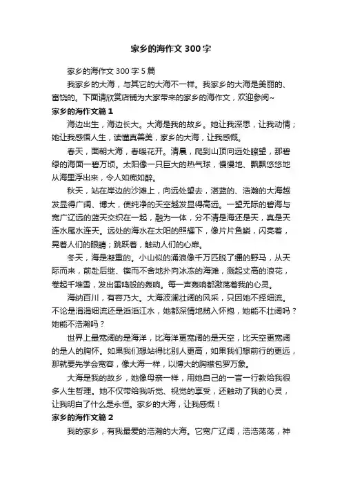 家乡的海作文300字