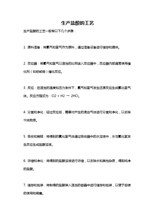 生产盐酸的工艺