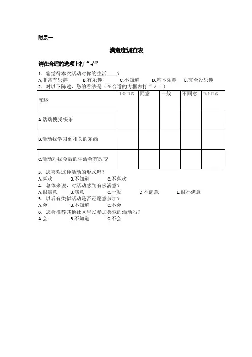 社区活动评估