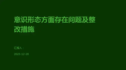 意识形态方面存在问题及整改措施