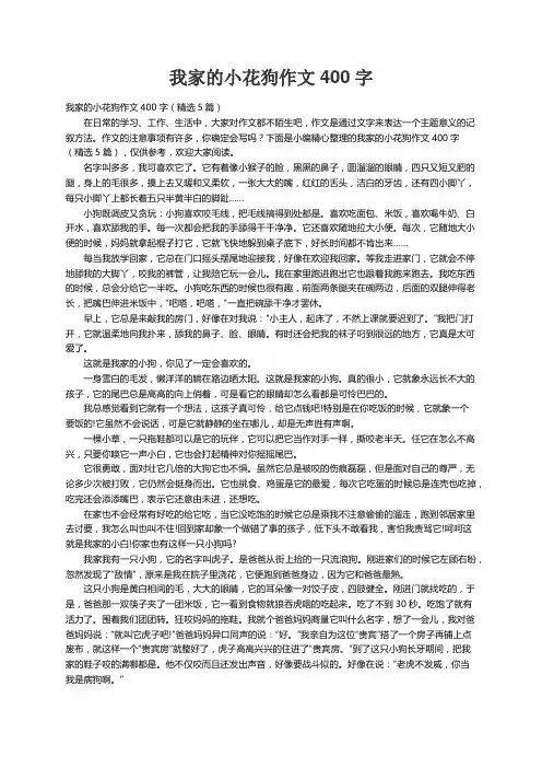 我家的小花狗作文400字（精选5篇）