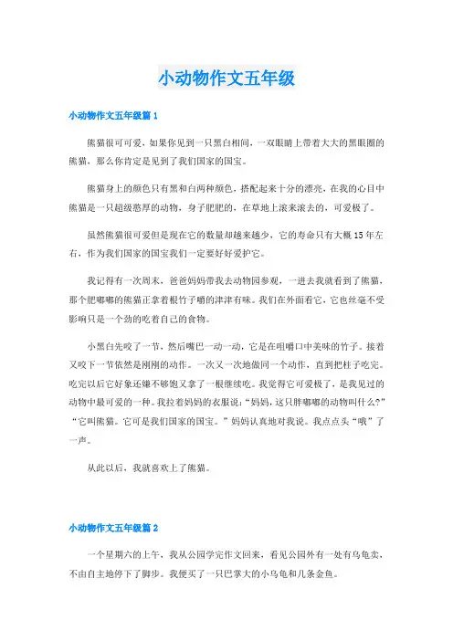 小动物作文五年级
