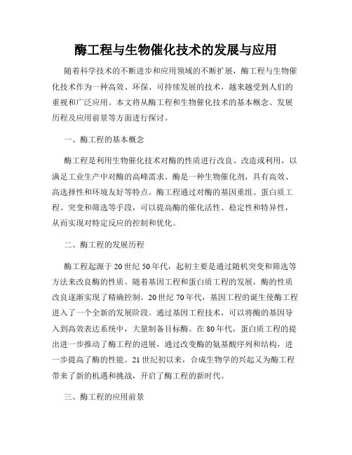 酶工程与生物催化技术的发展与应用
