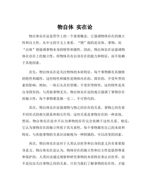 物自体 实在论