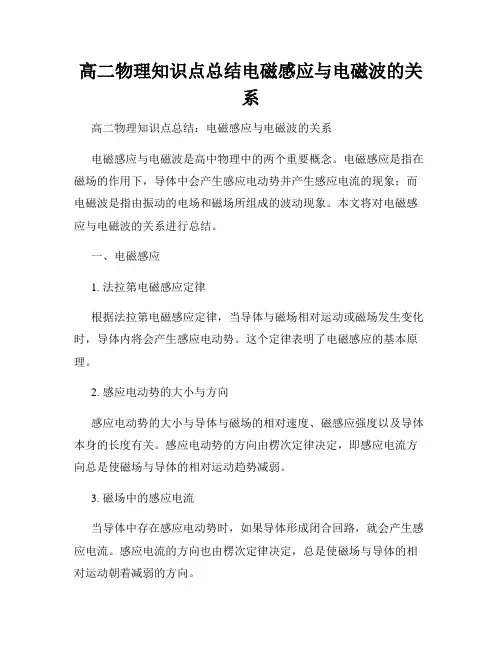 高二物理知识点总结电磁感应与电磁波的关系