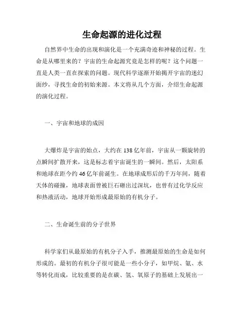 生命起源的进化过程