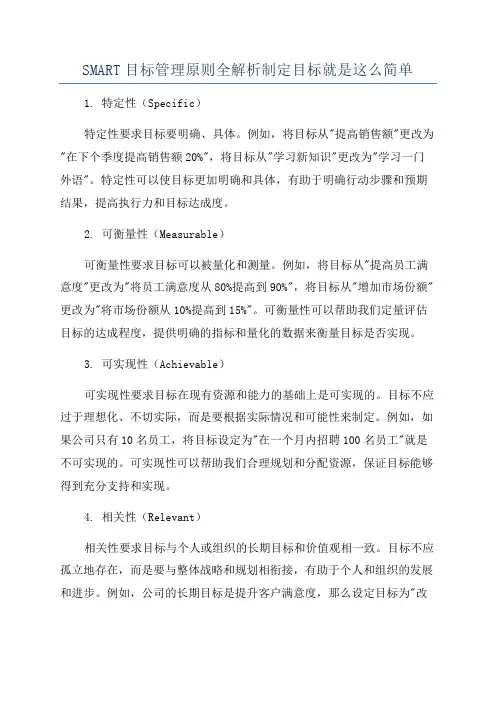 SMART目标管理原则全解析制定目标就是这么简单