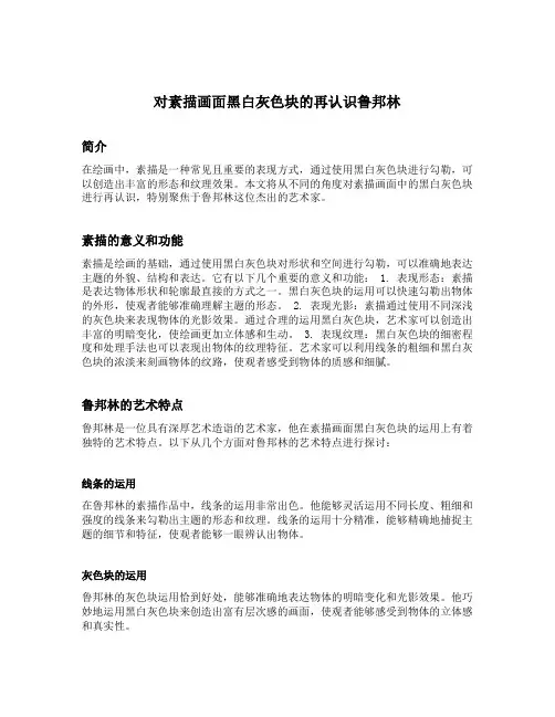 对素描画面黑白灰色块的再认识鲁邦林