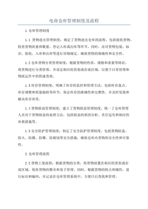 电商仓库管理制度及流程