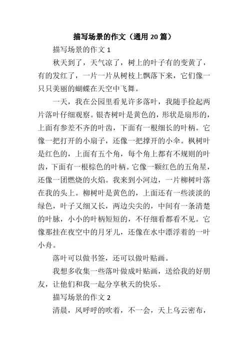描写场景的作文(通用20篇)