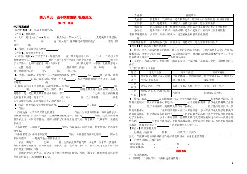 湖北省十堰市上津中学2014年中考地理总复习 七年级下册 第八单元 西半球的国家 极地地区