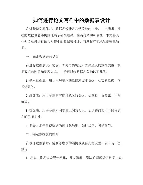 如何进行论文写作中的数据表设计
