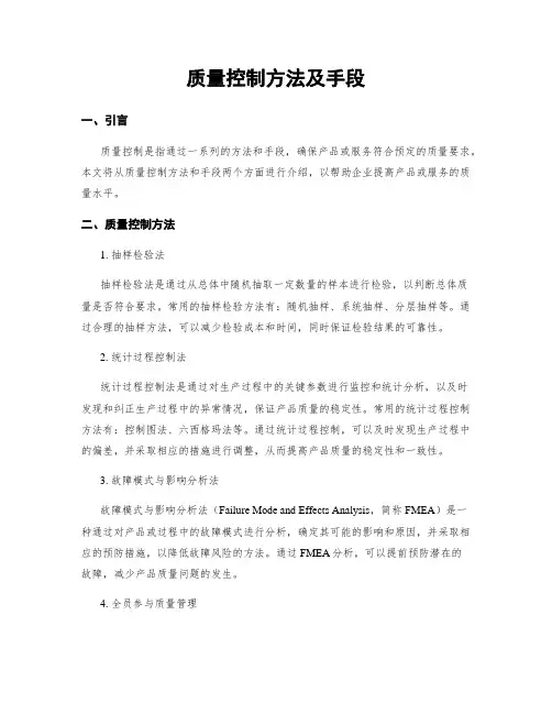 质量控制方法及手段