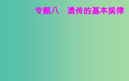 高考生物专题八遗传的基本规律考点3基因与性状的关系