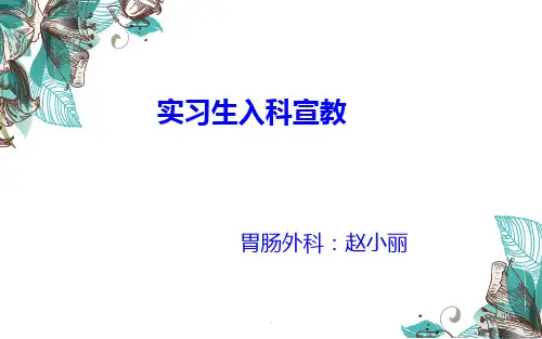 护理实习生入科宣教PPT课件