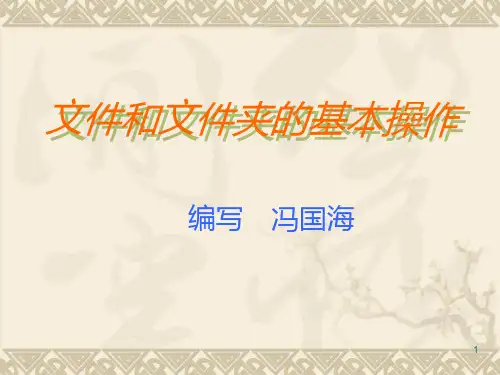 文件和文件夹的基本操作