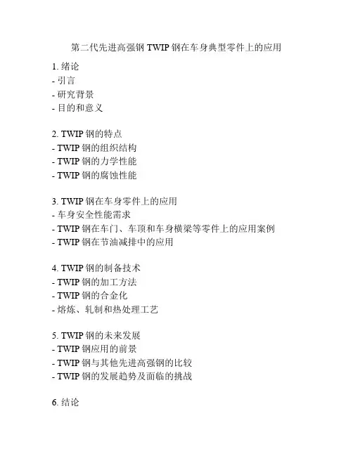 第二代先进高强钢TWIP钢在车身典型零件上的应用