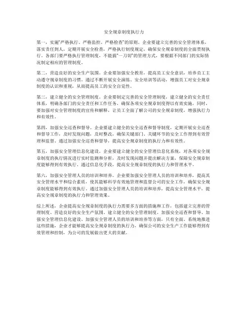安全规章制度执行力