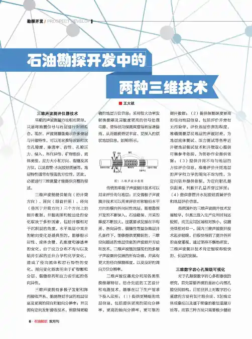 石油勘探开发中的两种三维技术