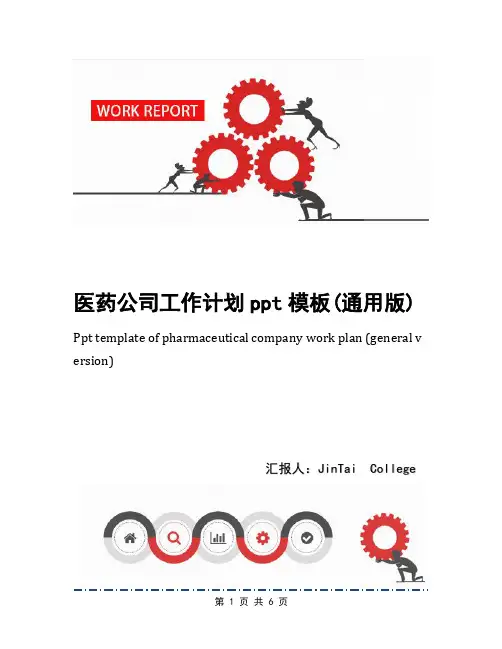 医药公司工作计划ppt模板(通用版)