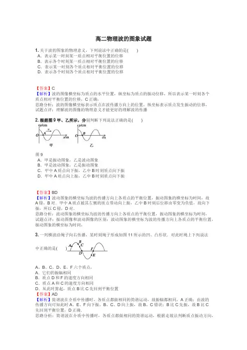 高二物理波的图象试题
