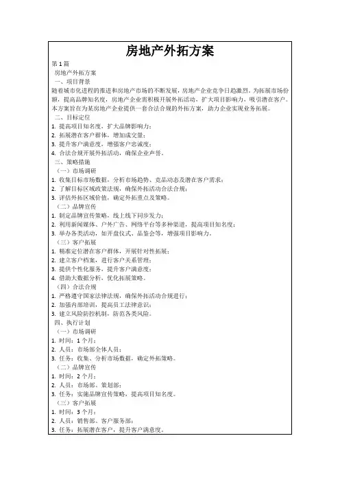 房地产外拓方案