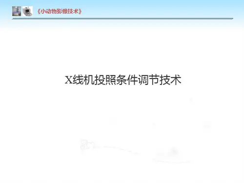 【小动物影像技术课件】X线投照条件的调节技术