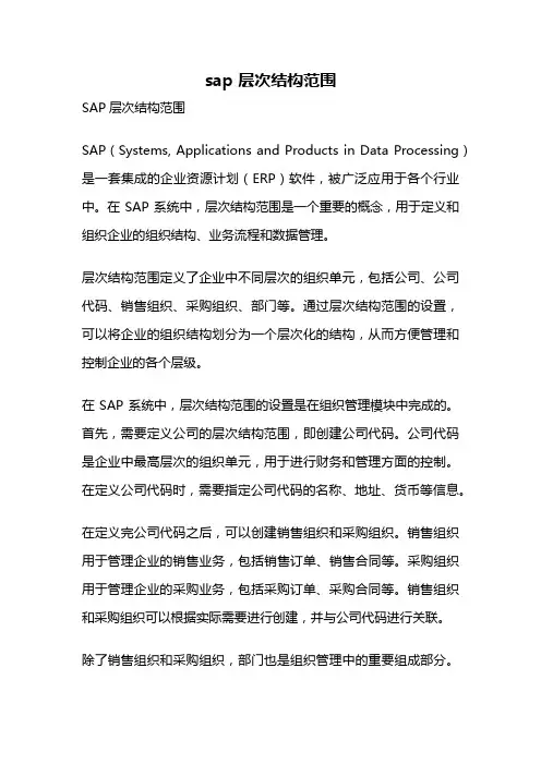 sap 层次结构范围