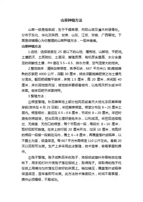 山菜种植方法