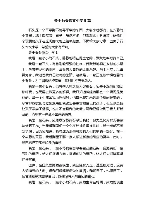 关于石头作文小学5篇