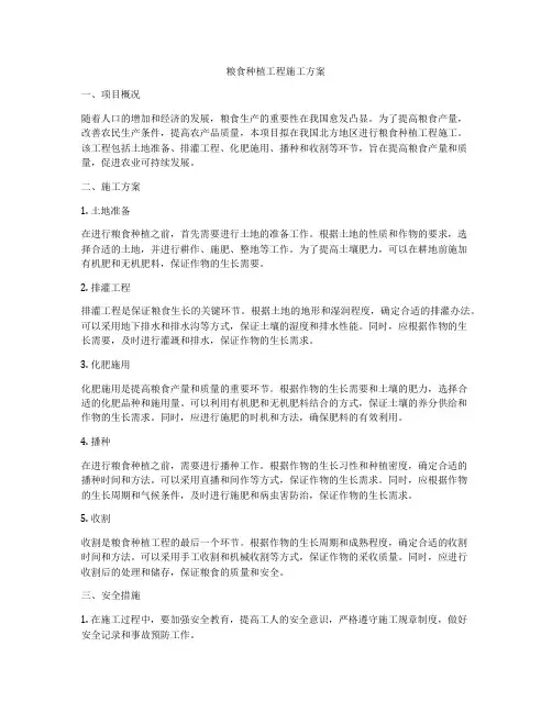 粮食种植工程施工方案