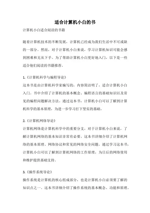 适合计算机小白的书