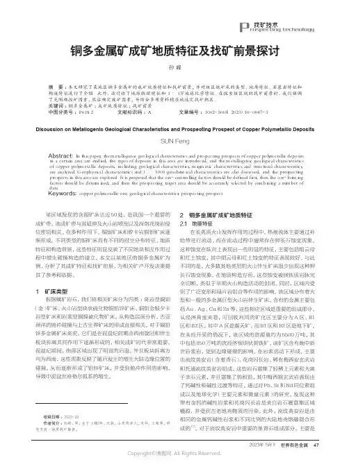 铜多金属矿成矿地质特征及找矿前景探讨