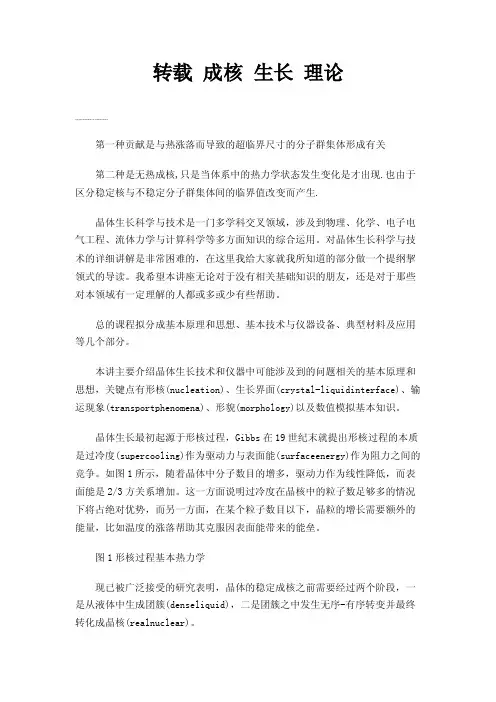 转载成核生长理论