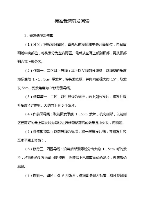 标准裁剪剪发阅读